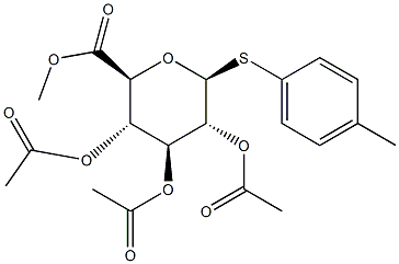 4-Methylphenyl 2,3,4-tri-O-acetyl-b-D-thioglucuronide methyl ester,,结构式