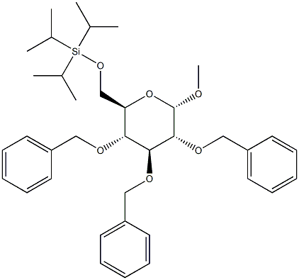 Methyl 2,3,4-tri-O-benzyl-6-O-triisopropylsilyl-a-D-glucopyranoside Structure