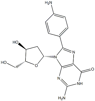 8-(4-Aminophenyl)-2'-deoxyguanosine Struktur