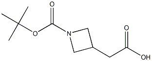 2-(1-(叔丁氧羰基)氮杂环丁-3-基)乙酸,,结构式