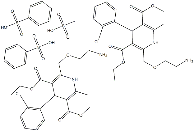 苯磺酸氨氯地平 氨氯地平碱,,结构式