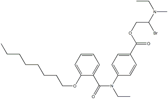 溴化N,N-二乙基-N-甲基-2-[4-(2-辛氧基苯甲酰基)氨基]苯甲酰氧基乙胺, , 结构式