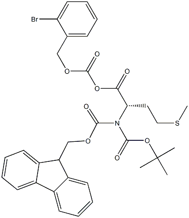 N-叔丁氧羰基-O-(2-溴苄氧羰基)FMOC-L-蛋氨酸 结构式