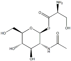 2-Acetamido-2-deoxy-b-D-glucopyranosyl serine 化学構造式