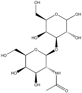3-O-(2-Acetamido-2-deoxy-b-D-galactopyranosyl)-D-galactopyranose Struktur