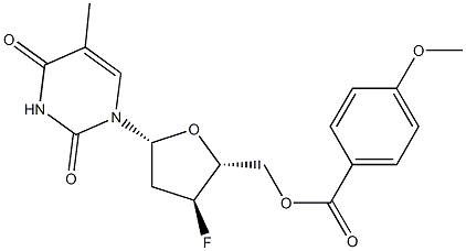 5'-O-p-Anisoyl-3'-fluoro-3'-deoxythymidine Structure