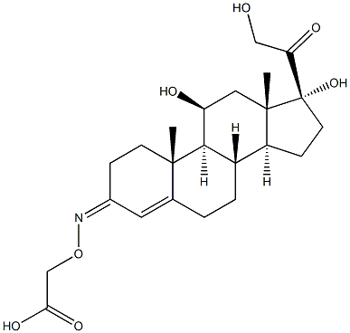 11-BETA,17-ALPHA,21-TRIHYDROXY-4-PREGNENE-3,20-DIONE 3-(O-CARBOXYMETHYL)OXIME Structure