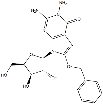 1-Amino-8-benzyloxy-9-(beta-D-xylofuranosyl)guanine Structure