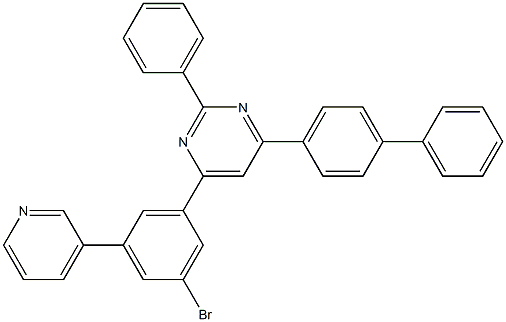 4-(biphenyl-4-yl)-6-(3-bromo-5-(pyridin-3-yl)phenyl)-2-phenylpyrimidine Structure