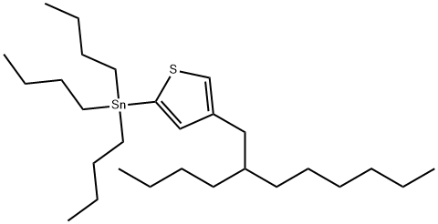 (4-(2-丁基辛基)噻吩-2-基)三丁基锡烷, 1638802-06-8, 结构式