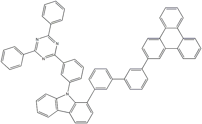 9-(3-(4,6-diphenyl-1,3,5-triazin-2-yl)phenyl)-1-(3'-(triphenylen-2-yl)-[1,1'-biphenyl]-3-yl)-9H-carbazole Structure