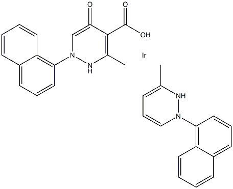 Bis(2-(naphthalen-1-yl)-6-methyl-pyridazinota)(pentane-2,4-dione) Iridium Structure