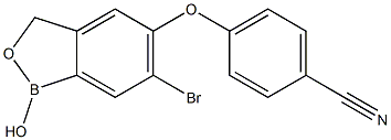 4-[6-溴-(1,3-二氢-1-羟基-2,1-苯并氧杂硼杂环戊烷-5-基)氧基]苯甲腈,,结构式