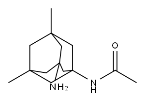N-(3-amino-5,7-dimethyl adamantan-1-yl) acetamide Struktur