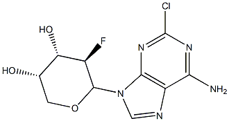 (3S,4S,5R)-6-(6-Amino-2-chloro-9H-purin-9-yl)-5-fluorotetrahydro-2H-pyran-3,4-diol Structure