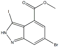 6-Bromo-3-iodo-2H-indazole-4-carboxylic acid methyl ester 结构式