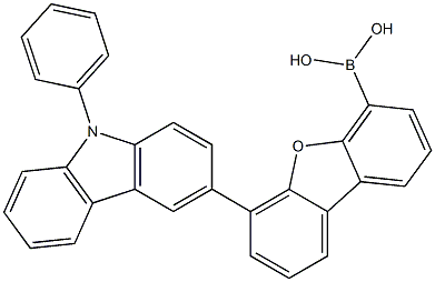 (6-(9-phenyl-9H-carbazol-3-yl)dibenzo[b,d]furan-4-yl)boronic acid Struktur
