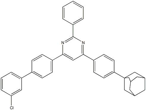 4-(4-((3R,5S)-adamantan-1-yl)phenyl)-6-(3'-chloro-[1,1'-biphenyl]-4-yl)-2-phenylpyrimidine Struktur