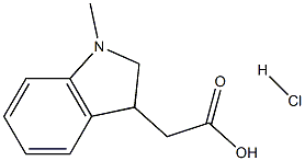 2-(1-甲基-2,3-二氢-1H-吲哚-3-基)乙酸盐酸, , 结构式