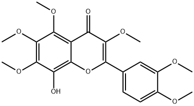 8-Hydroxy-3,5,6,7,3′,4′-hexamethoxyflavone Struktur