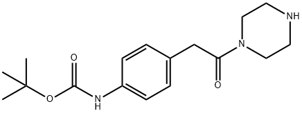 Carbamic acid, N-[4-[2-oxo-2-(1-piperazinyl)ethyl]phenyl]-, 1,1-dimethylethyl ester Structure