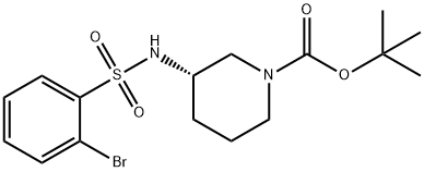 S-3-(2-bromobenzenesulfonamido)-N-Boc-piperidine
 Struktur
