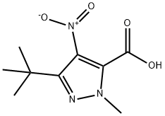 1H-Pyrazole-5-carboxylic acid, 3-(1,1-dimethylethyl)-1-methyl-4-nitro- Structure