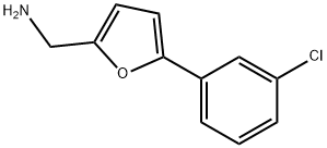1-[5-(3-クロロフェニル)-2-フリル]メタンアミン 化学構造式