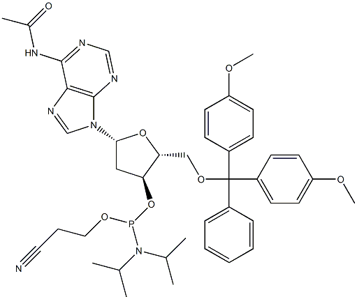 5'-O-DMT-N6-Acetyl-2'-deoxyadenosine 3'-CE phosphoramidite Struktur