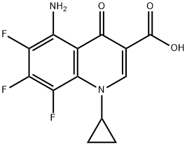 5-Amino-l-Cyclopropyl-6,7, 8-Trifluoro-1,4-Dihydro-4-Oxo-3-Quinolinearboxylic Acid 化学構造式