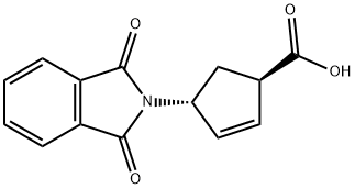2-Cyclopentene-1-carboxylic acid, 4-(1,3-dihydro-1,3-dioxo-2H-isoindol-2-yl)-, (1R-trans)- (9CI) Structure