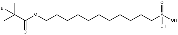 Propanoic acid, 2-bromo-2-methyl-, 11-phosphonoundecyl ester Struktur