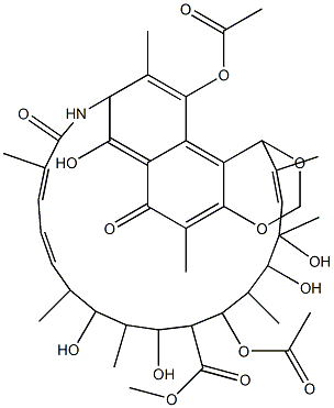 21-(アセチルオキシ)-21-デオキシストレプトバリシン酸メチル 化学構造式