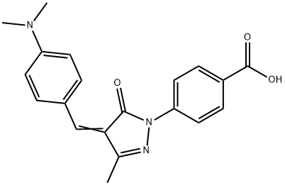 (4-(4-(4-dimethylaminobenzyliden-1-yl)-3-methyl-5-oxo-2-pyrazolin-1-yl)benzoic acid Structure