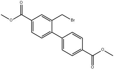 2-(溴甲基)-[1,1'-联苯]-4,4'-二甲酸二甲酯,1186048-29-2,结构式