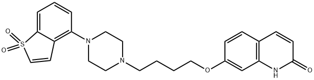 2(1H)-Quinolinone, 7-[4-[4-(1,1-dioxidobenzo[b]thien-4-yl)-1-piperazinyl]butoxy]- Struktur