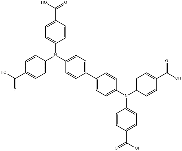 Benzoicacid,4,4',4'',4'''-([1,1'-biphenyl]-4,4'-diyldinitrilo) Struktur