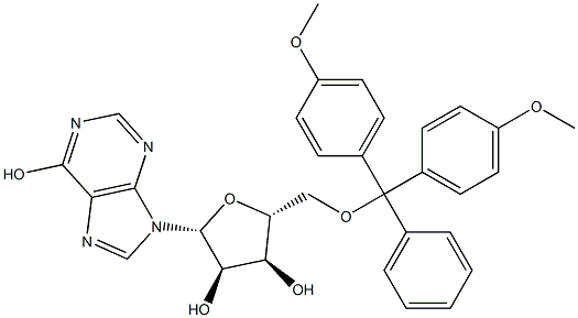 5′-O-(4,4′-ジメトキシトリチル)イノシン 化学構造式
