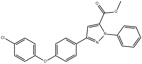 JR-2984, Methyl 3-(4-(4-chlorophenoxy)phenyl)-1-phenyl-1H-pyrazole-5-carboxylate, 97%,1202029-20-6,结构式