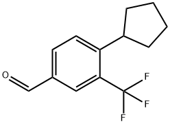 4-环戊基-3-(三氟甲基)苯甲醛 结构式