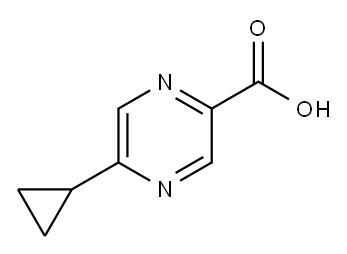 5-环丙基吡嗪-2-羧酸, 1211537-40-4, 结构式