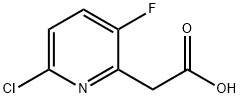 2-Pyridineacetic acid, 6-chloro-3-fluoro- 化学構造式