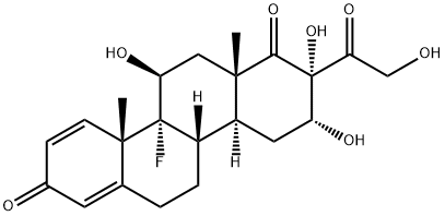 9-fluoro-11,16,17-trihydroxy-17-hydroxymethyl-D-homoandrosta-1,4-diene-3,17-dione Structure
