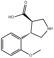 3-Pyrrolidinecarboxylic acid, 4-(2-methoxyphenyl)-, (3R,4S)- Structure