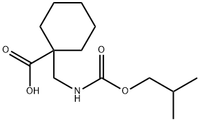Cyclohexanecarboxylic acid, 1-[[[(2-methylpropoxy)carbonyl]amino]methyl]-,1265893-04-6,结构式