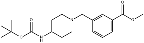 メチル 3-〔[4-(TERT-ブトキシカルボニルアミノ)ピペリジン-1-イル]メチル〕ベンゾエート 化学構造式