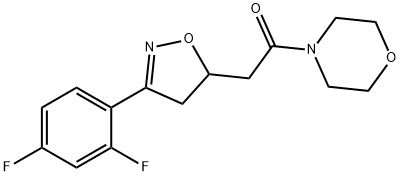 2-(3-(2,4-二氟苯基)-4,5-二氢异恶唑-5-基)-1-吗啉乙酮, 1309793-47-2, 结构式
