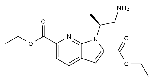 1H-Pyrrolo[2,3-b]pyridine-2,6-dicarboxylic acid, 1-[(1S)-2-amino-1-methylethyl]-, 2,6-diethyl ester Structure