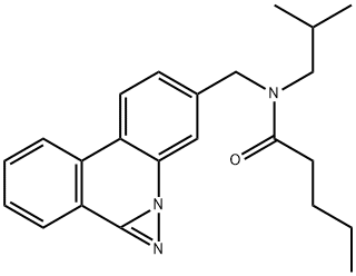 Pentanamide, N-(diazirino[1,3-f]phenanthridin-4-ylmethyl)-N-(2-methylpropyl)- Structure