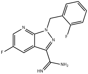 1H-Pyrazolo[3,4-b]pyridine-3-carboximidamide, 5-fluoro-1-[(2-fluorophenyl)methyl]-, 1350653-27-8, 结构式